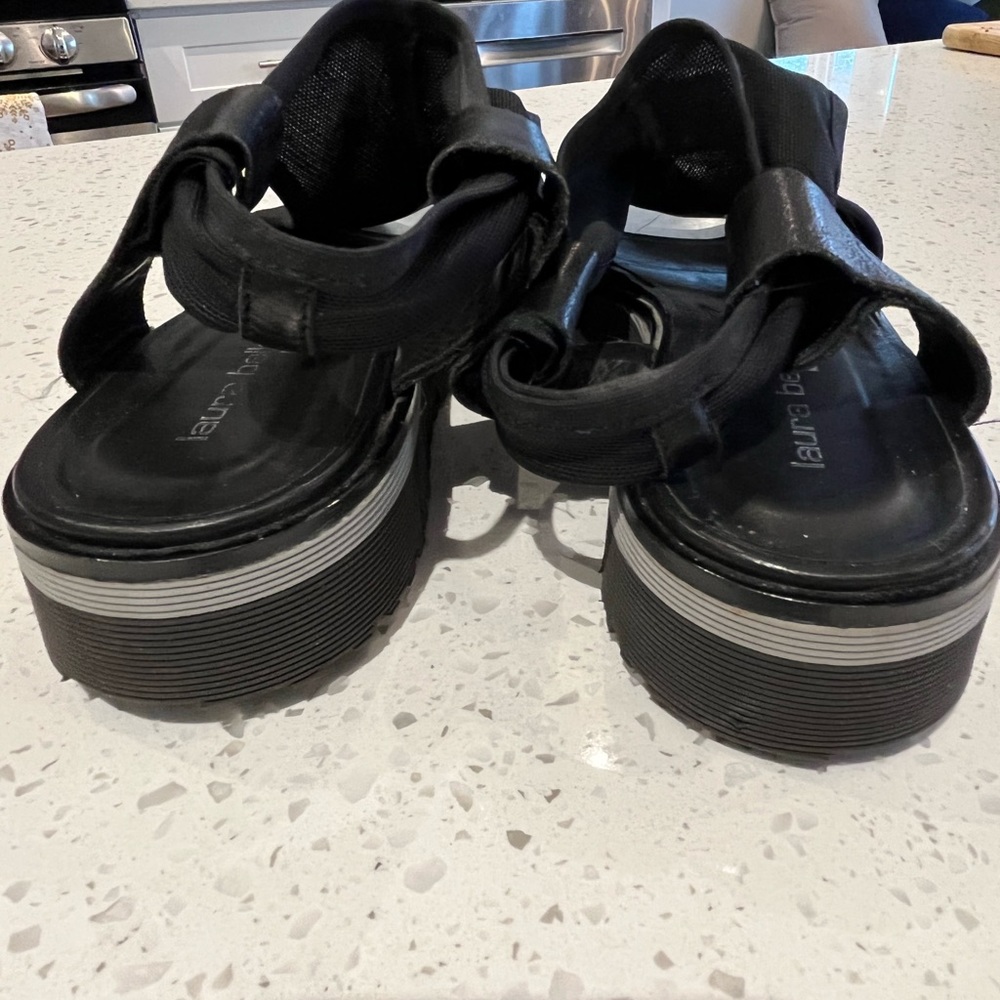 Black and Silver Women's Sandals - Picture 6 of 8